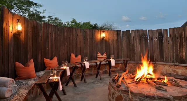 Private Boma Campfire Hearth & Evening Lantern Ambiance