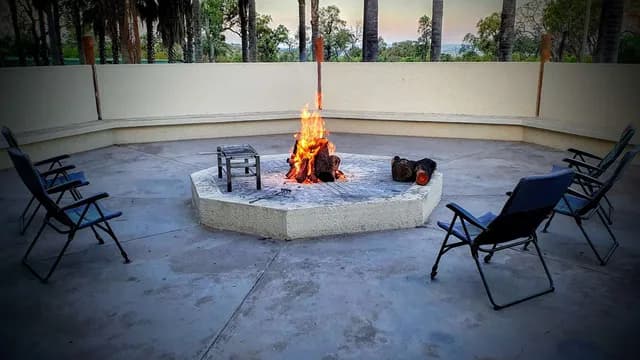 Sunken Limestone Boma Fire Pit & Sundowner Lounge