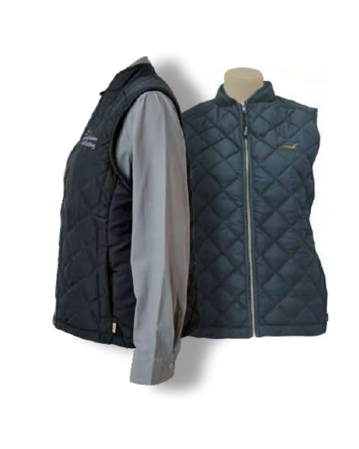 Ladies Quilted Sleeveless Jacket with Stretch Side Panels