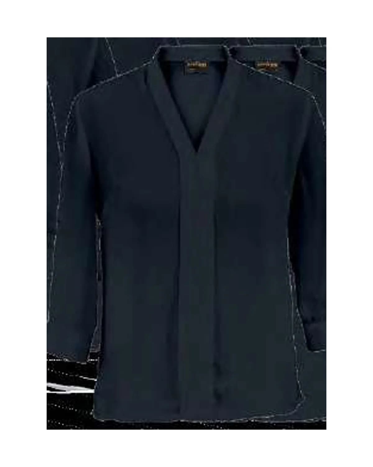 Ladies 3/4 Sleeve Blouse with Shaped Hemline