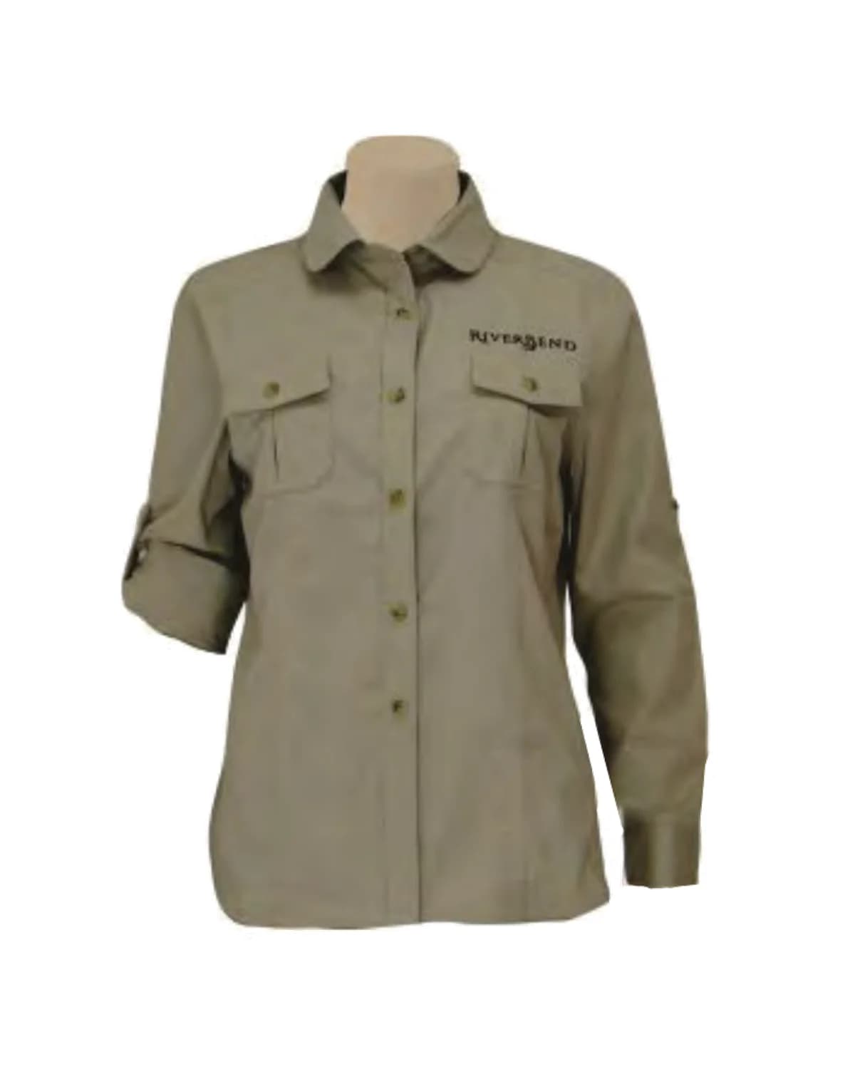 Ladies Safari Bush Shirt with Rounded Collar - Long Sleeve
