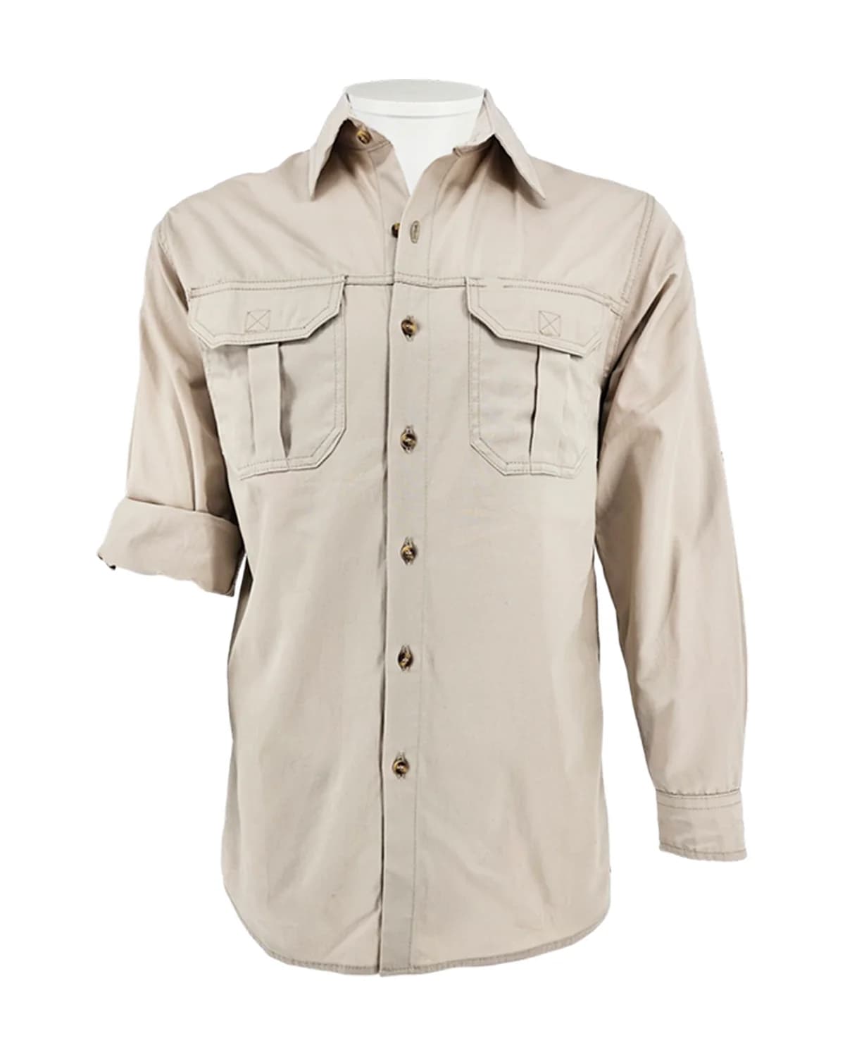 Men's 2 Pocket Bush Shirt: Long Sleeve