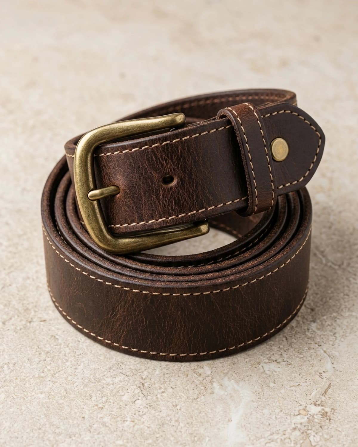 Men's 50mm Genuine Leather Belt: With Buckle Protector