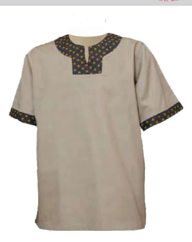 Men's Mandarin Collar Shirt - Short Sleeve (Covered Buttonstand)