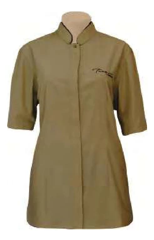 Ladies Shaped Shirt with Mandarin Neckline - Long Sleeve
