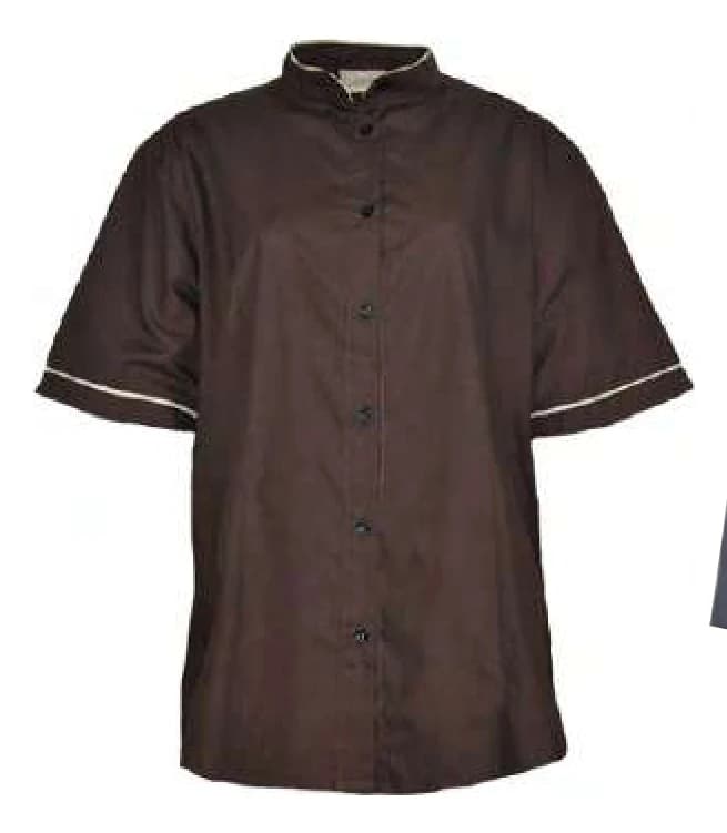 Ladies 3/4 Sleeve Service Blouse with Contrast Turn-Up Cuffs