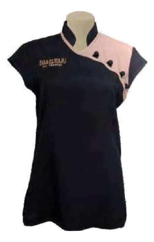 Ladies Ivy Mandarin Collar Spa Tunic - Short Sleeve