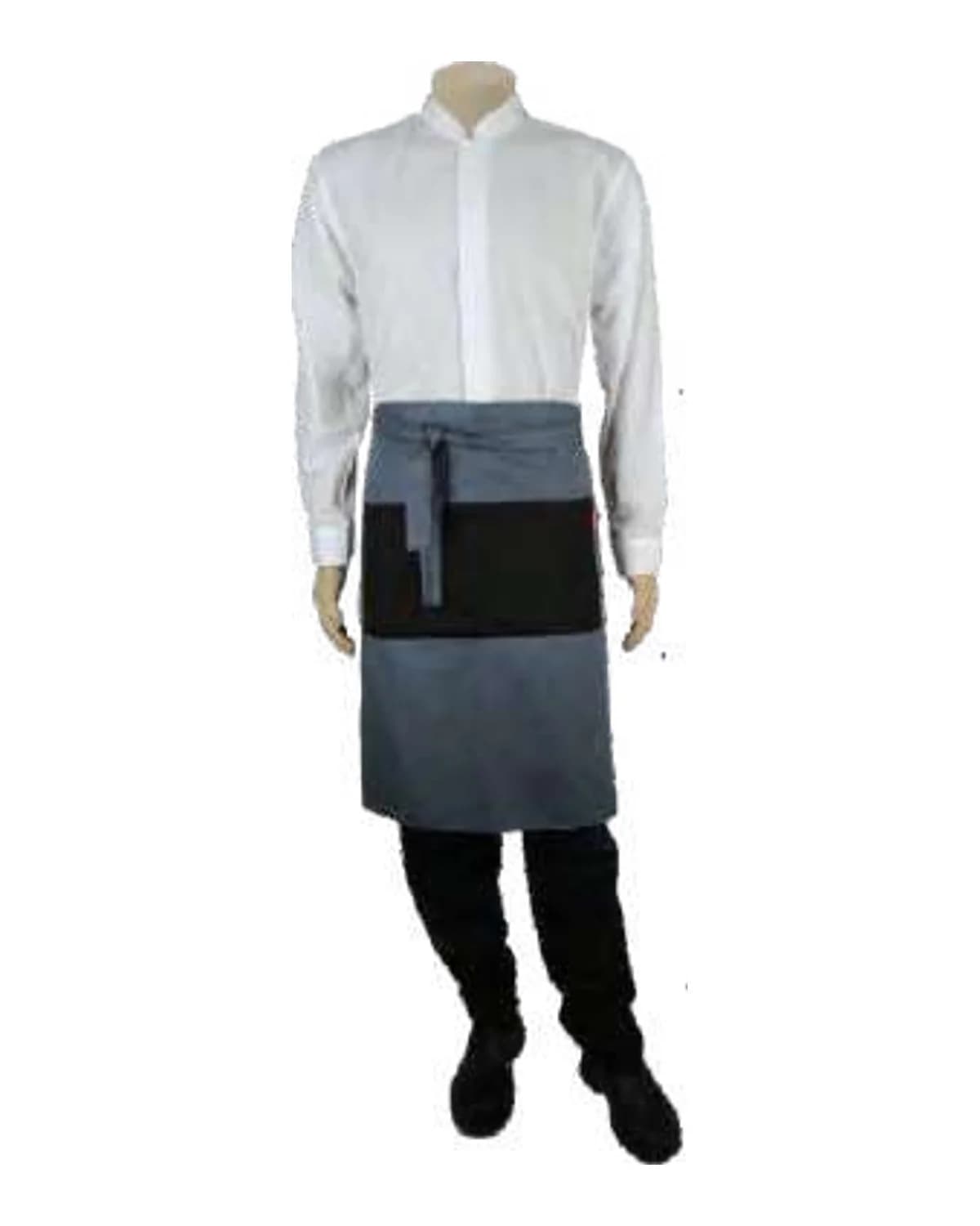 Bistro Contrast Half Apron with Double Pockets