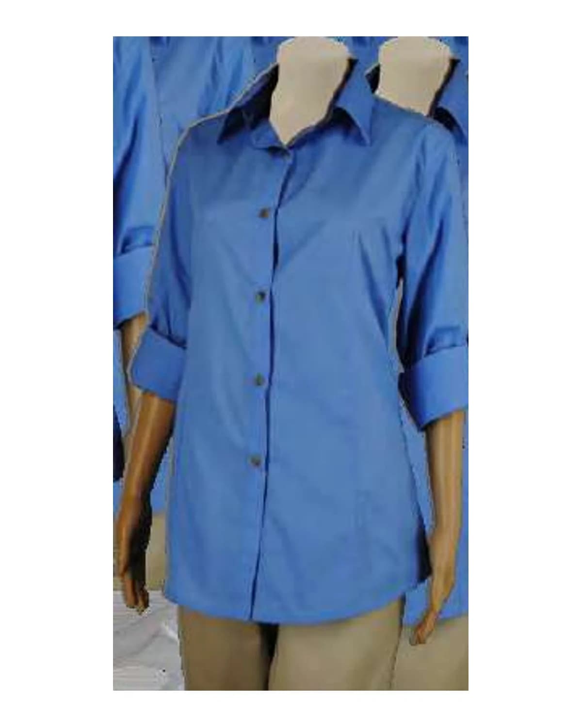 Ladies Classic Shaped Bush Shirt - Long Sleeve (Roll-Up Tabs)